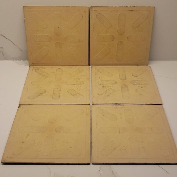 SET of 6 Ceramic Tiles Hand Painted Village Homes Houses  Costa Rica 6" x 6 - Picture 9 of 9